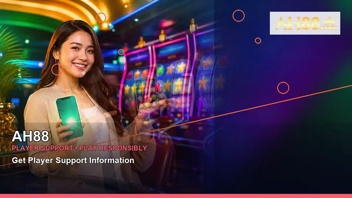 AH88 reels casino bonus games featuring an adult Filipina casino host with a left close-up composition