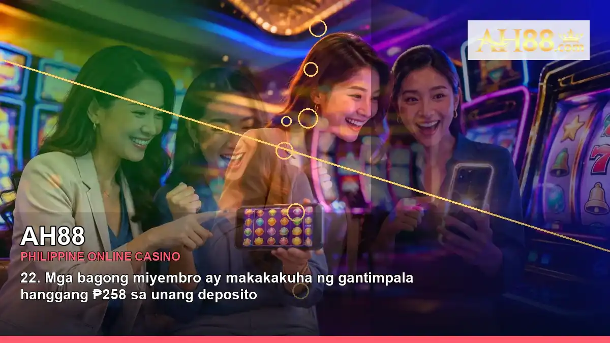 AH88 VIP casino rewards in a right-diagonal scene for the AH88 brand search, casino access, games, account help and safer